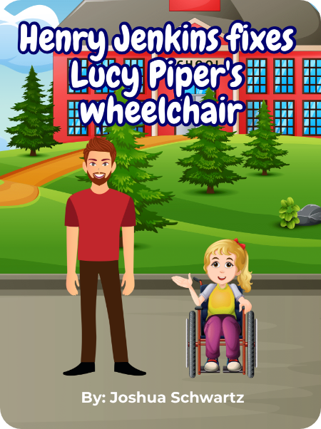 Henry Jenkins fixes Lucy Piper's wheelchair